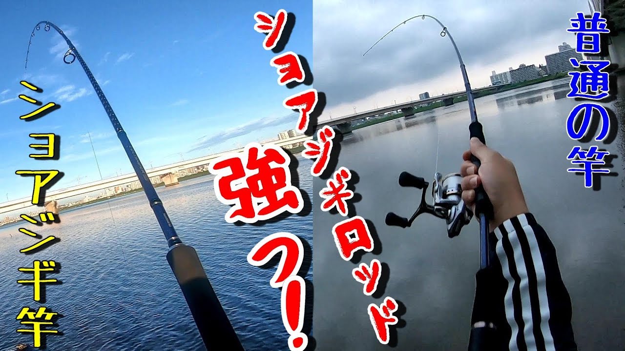 ショアジギロッドの強さがよくわかる動画 チヌで釣り比べ Youtube