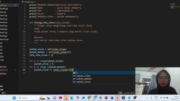 Membuat program python "Menghitung Nilai Rata-Rata" dengan Arrayy 2 dimensi