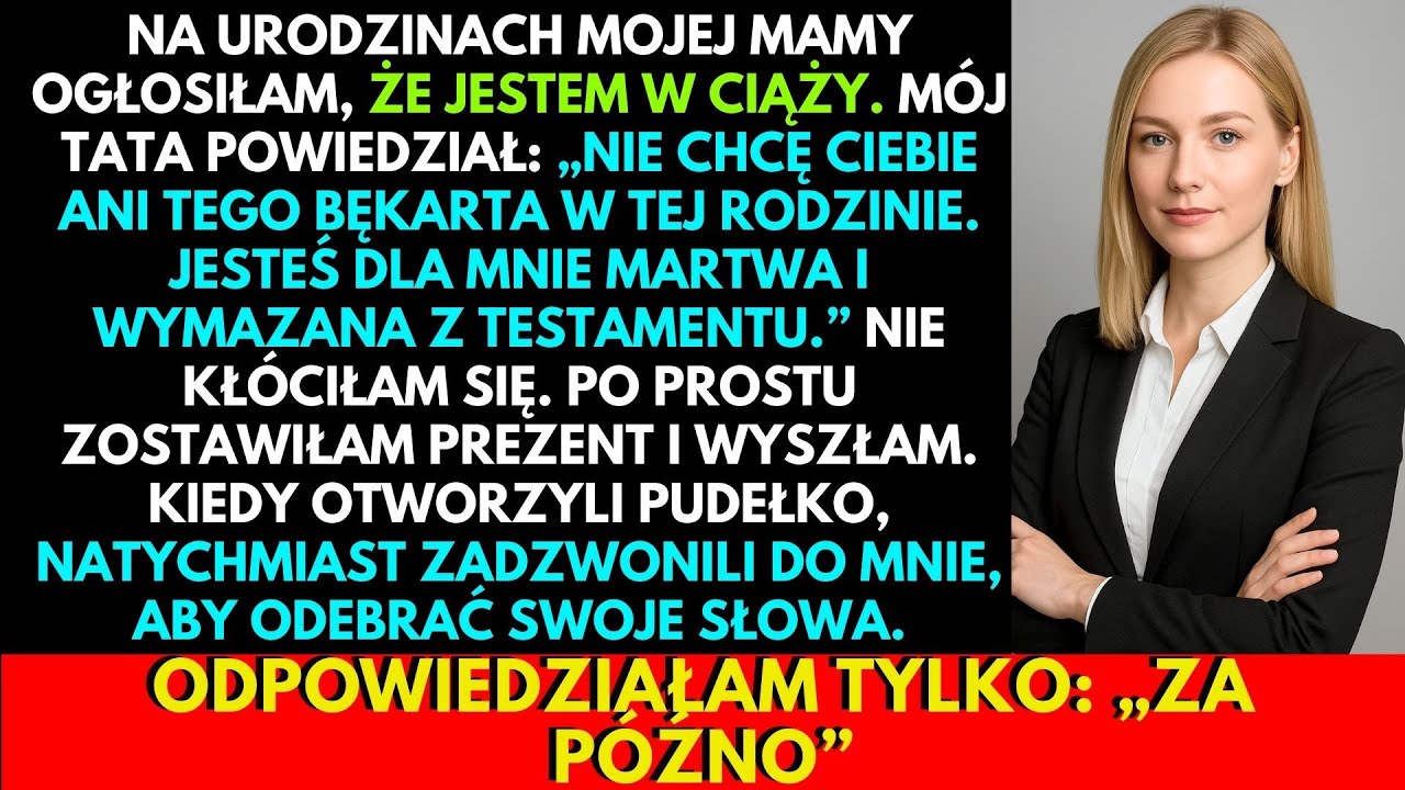 Na Rodzinnym Przyjęciu Moi Rodzice Powiedzieli: „Nie Masz Już Prawa Do Spadku”. Więc Ja...
