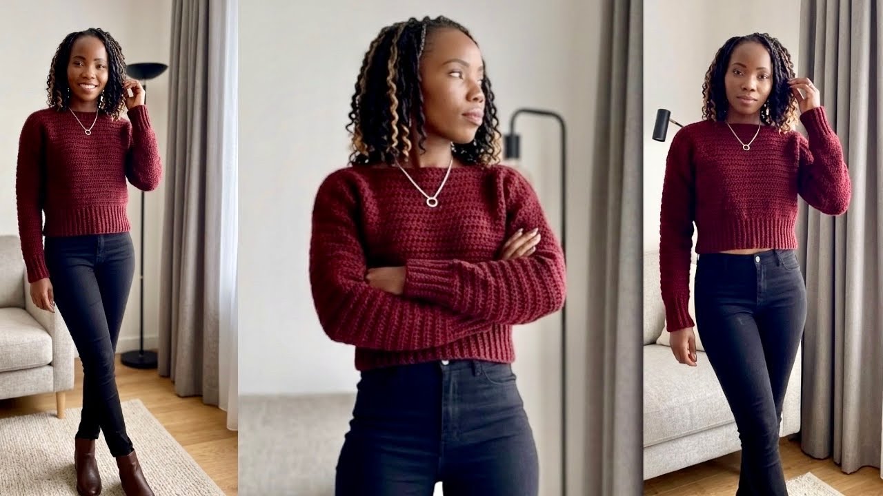 How To Crochet Cropped Sweater For Beginners | East Step By Step Tutorial | By Angel Tiah