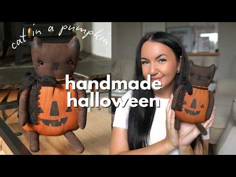 Primitive Cat in a Pumpkin Tutorial - Handmade Halloween 2026 #1 🎃