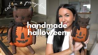 Primitive Cat in a Pumpkin Tutorial - Handmade Halloween 2026