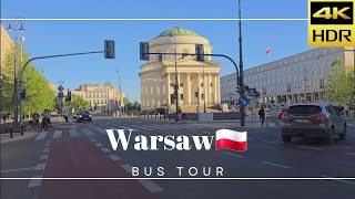 [4K] Warsaw city center tour POV bus window. Centrum Warszawski POW autobus miejski #warsaw #poland