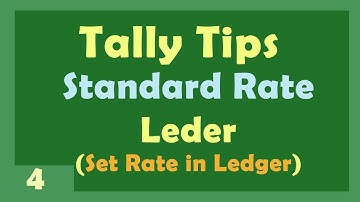Standard Rates in Ledger and Entries in Tally ERP 9 | Tally Tutorial by Manoj sir
