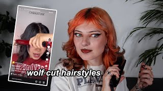 trying to style my new WOLF CUT after ruining my hair