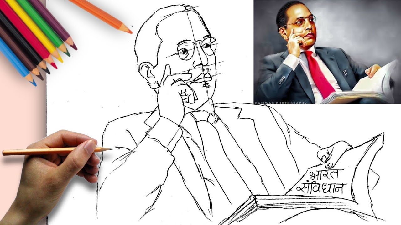 Dr. Baba saheb B.R. Ambedkar Drawing | Ambedkar jayanti | jay bhim ...