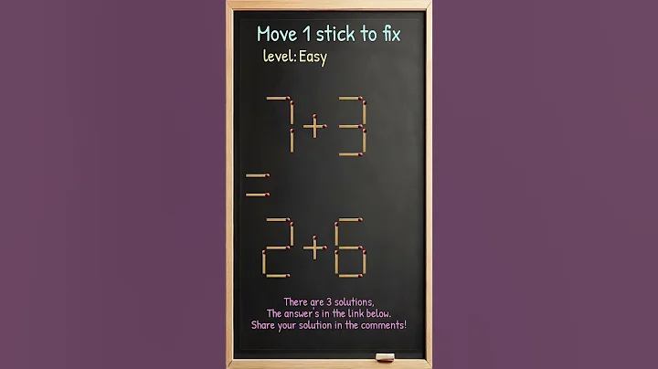 Matchstick Brain Teaser: Move One Stick to Fix #416ep3