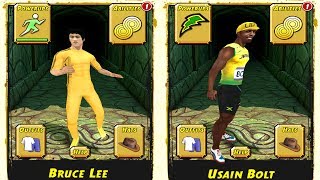 Temple Run 2 Pirate Cove Gold Edition: Bruce Lee vs Usain Bolt - Fastest Man On Earth
