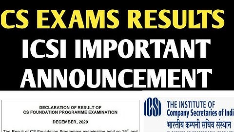 CS DECEMBER EXAMS RESULTS BY ICSI - CS FOUNDATION RESULTS #CSRESULTS