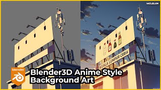 Simple Blender 3D settings to render anime style background art