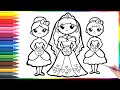 How to draw a bride and bridesmaids for children/Cómo dibujar novias y Damas de honor para niños