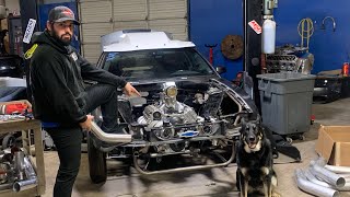Finishing our 1000hp twin turbo kit!! 7 second street car mustang!!