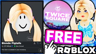 FREE HAIR ACCESSORY! HOW TO GET TWICE Blonde Pigtails! (ROBLOX TWICE SQUARE EVENT)