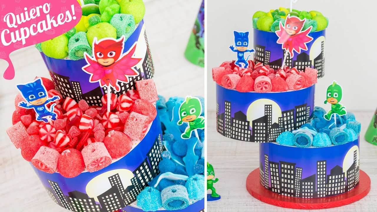 TARTA DE CHUCHES FÁCIL PARA FIESTAS | PJ MASKS | Quiero Cupcakes!