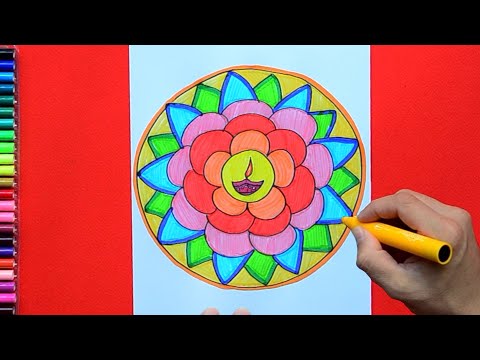 How to draw a Rangoli Design Pattern