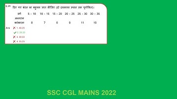 Find the mode for the given distribution .....  |  SSC CGL MAINS 2022-2023 SOLVED QUESTION
