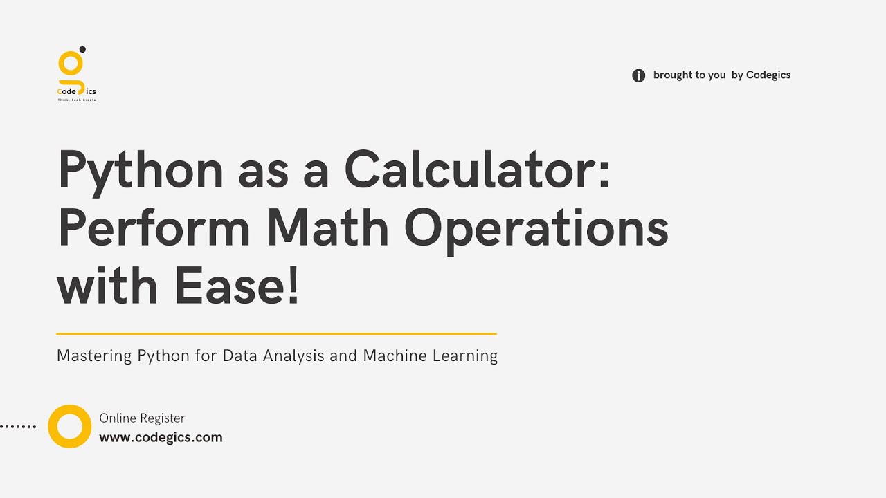 Module 1: Python as a Calculator - Perform Math Operations with Ease ...