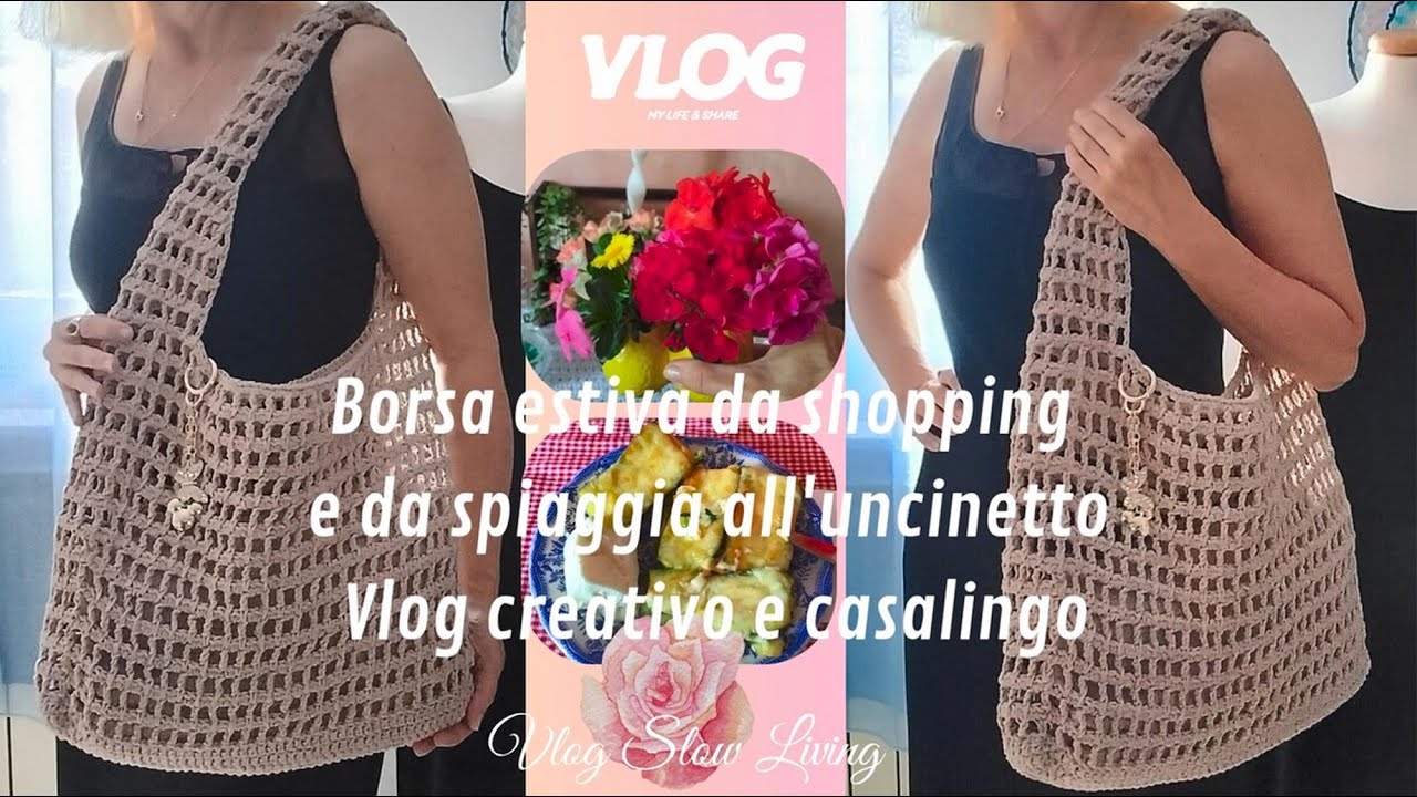 ASOS DESIGN - Borsa da spalla intrecciata a mano all'uncinetto color