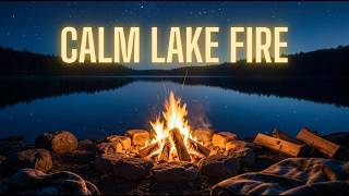 Campfire Sounds for Sleeping | Crackling Campfire 10 Hours | Night Lake Ambiance | Deep Sleep