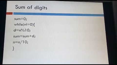 Sum of digits using while loop in c | sum of digits | c language
