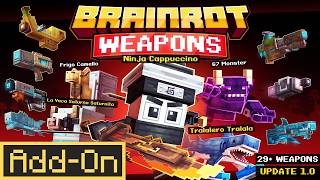 BRAINROT WEAPONS ADDON Adds 29+ INSANE Weapons To Minecraft