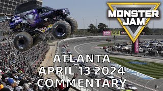 HE SENT IT TO THE STRATOSPHERE! Monster Jam Atlanta 1 2024 Commentary