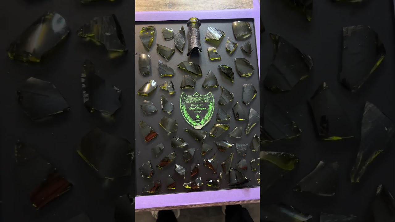 Dom Perignon Luminous Broken Bottle Art #shorts