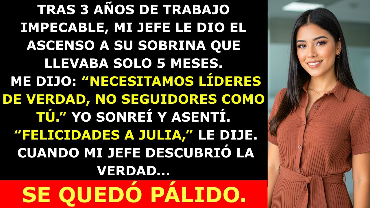 Mi Jefe Ascendió a Su Sobrina en Lugar de Mí — Pero Cuando Supo la Verdad, Se Quedó Pálido