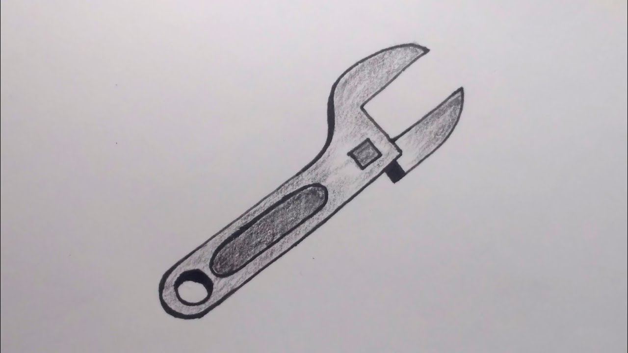 How To Draw Wrench Wrench Drawing Easy Wrench Drawing Carpenter Tools Drawing YouTube