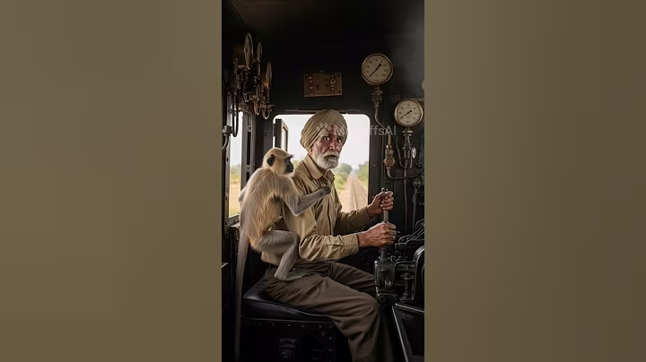 Monkey stops train #ai #monkey #foryou #rescue #animals #nature #train #rescueefforts #shorts