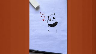 How to draw Cute Panda in Love 🐼❤️ | Easy Drawing #drawing @Thewanderingstranger-27 