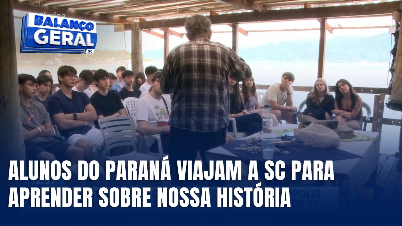 Alunos de Curitiba viajam a Florianópolis para aprender sobre Santa Catarina