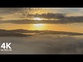 Cloudy sunrise ambience with nature sounds  4k ultra