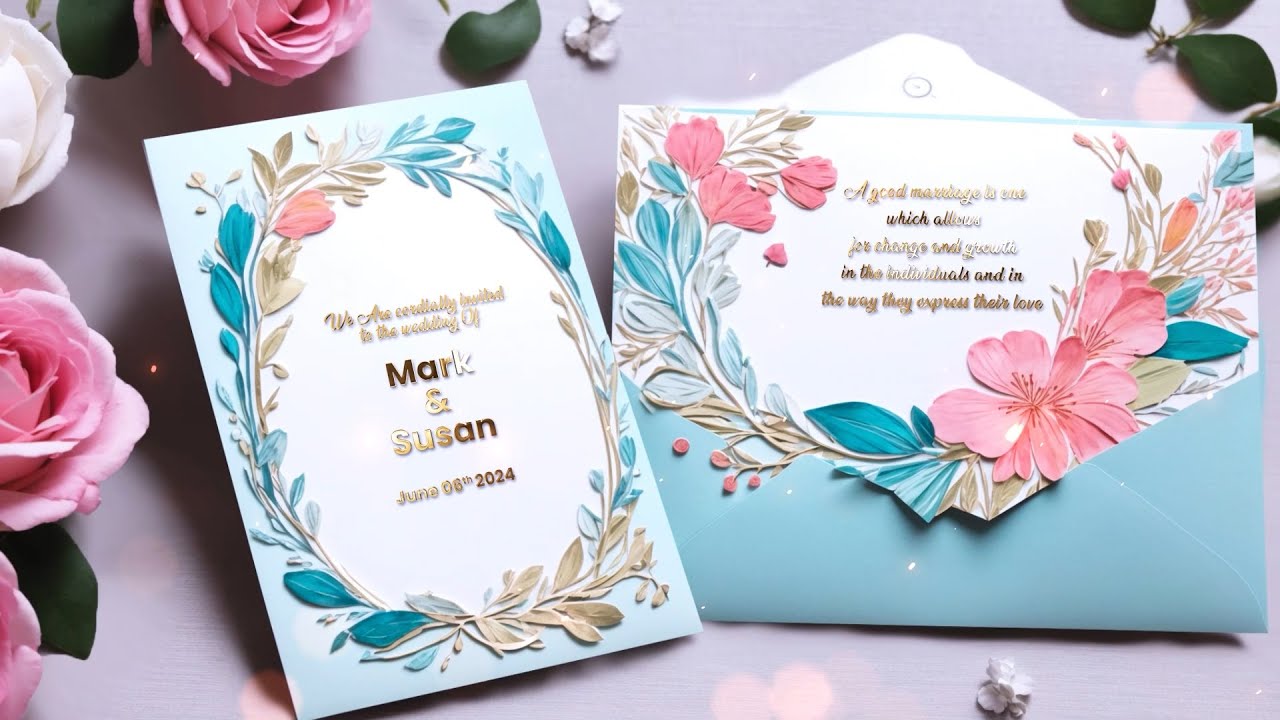 Custom 3D Floral Design Wedding Invitation Slideshow After Effects Template