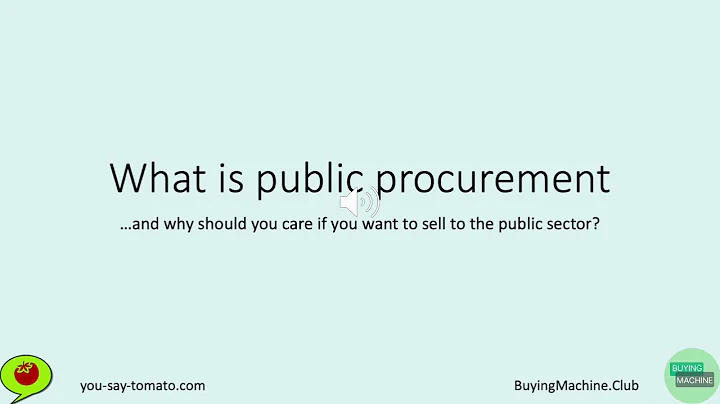 101 Introduction to Public Procurement / Selling to the Public Sector