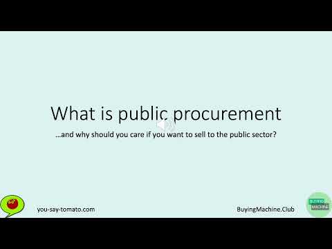 101 Introduction to Public Procurement / Selling to the Public Sector