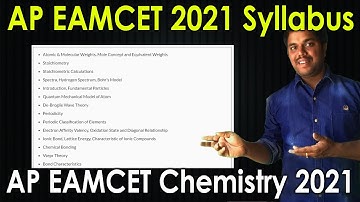 AP EAMCET 2021 Chemistry Syllabus | EAMCET 2021 | Must Watch | Purushotam Academy