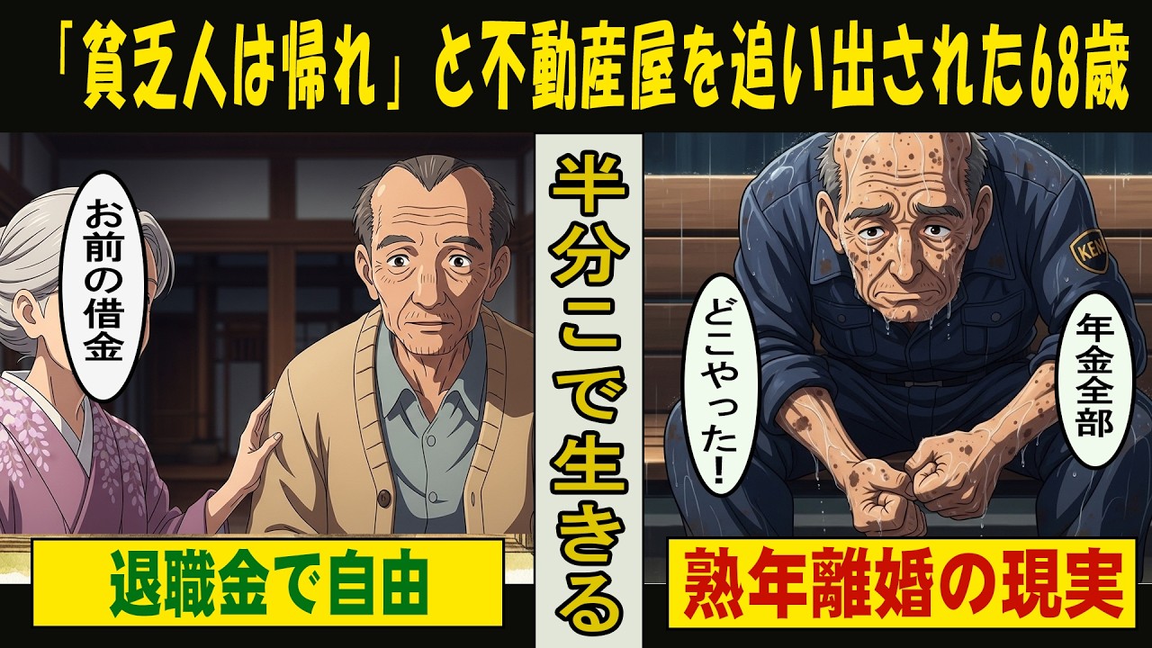 【漫画】「貧乏人は帰れ」と不動産屋を追い出された68歳。一緒にいた空き缶拾いの老婆が「ビルのオーナー」だと判明した結果