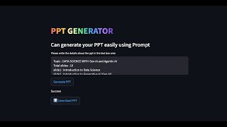 Details PPT generator using using Prompt Web Application. News
