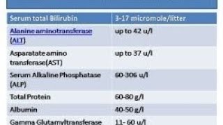 Liver function test normal range chart (LFT test), Alt, Ast, Alp, albumin, total protein