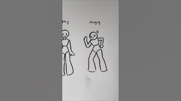 how to draw stickman body tutorial(happy, shy, angry) #drawing #howtodraw #sketch #art #arte