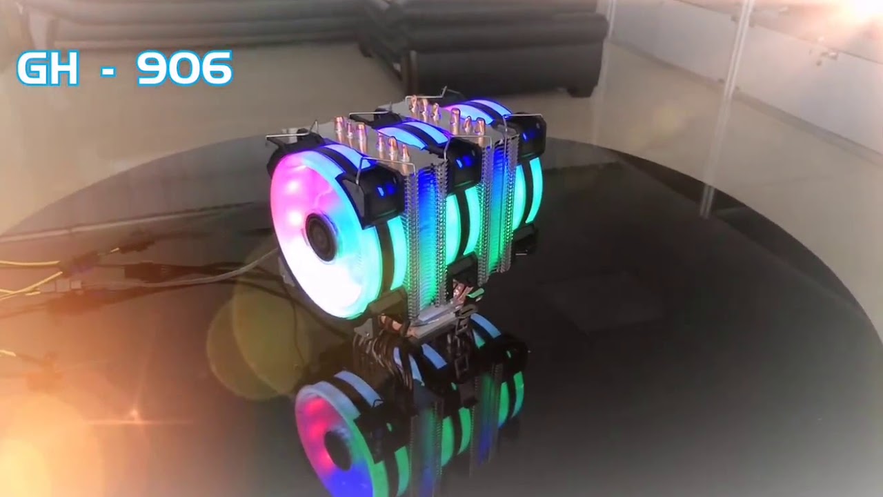 ALSEYE DR90 CPU Cooler 6 tubos de calor com RGB 4 pinos CPU ventilador ...