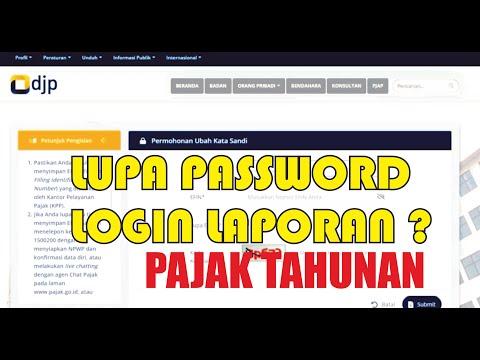 Cara Reset Password Login DJP Online ( Laporan SPT Tahunan )