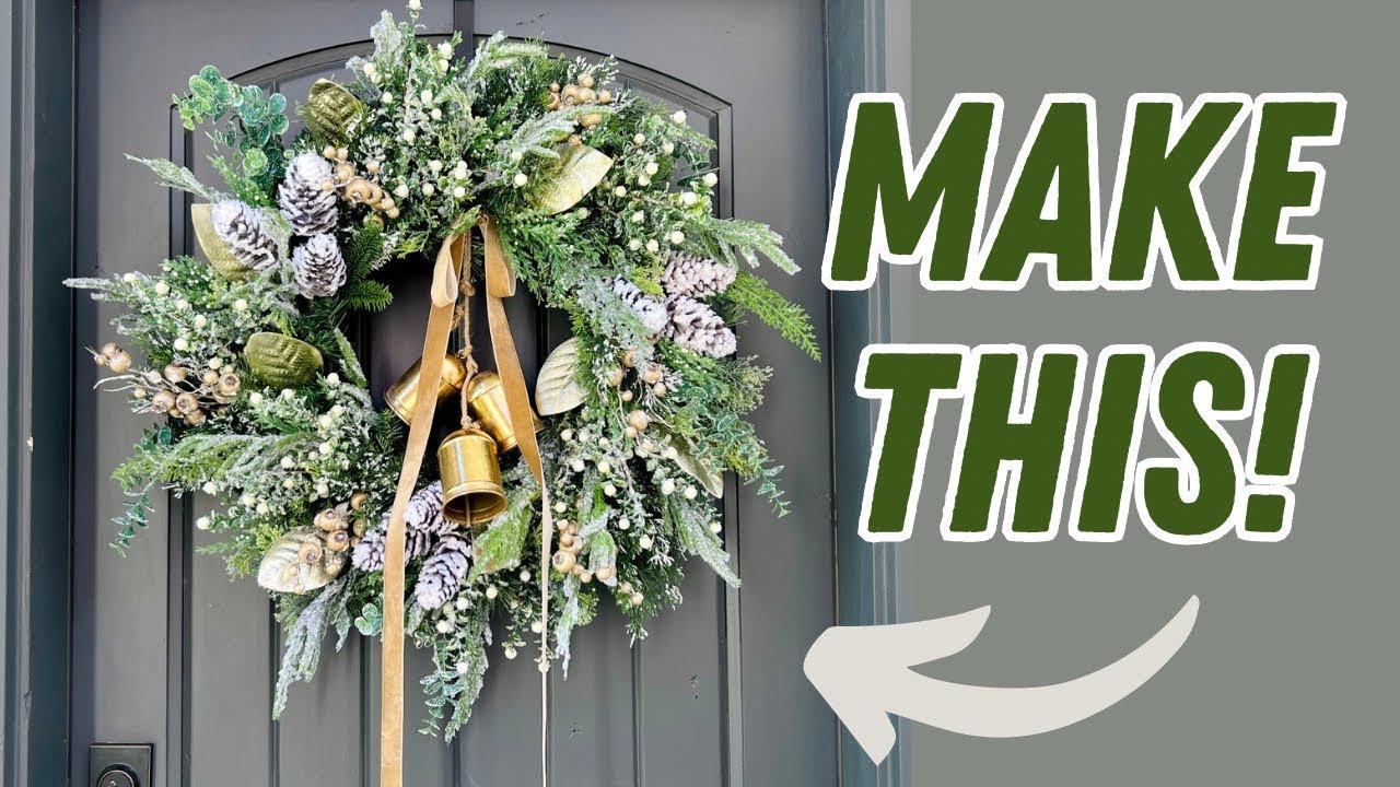 DIY Christmas wreath with Hobby Lobby florals