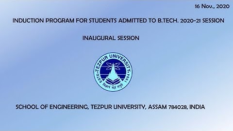 Induction Program for newly admitted students of B.Tech 2020-21