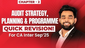 Audit Strategy, Planning & Programme | Chapter 2 | CA Inter Sep