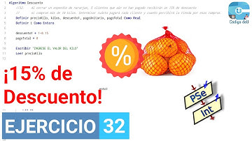 Calcular % de descuento para clientes (Ejercicio en PSeInt N°32)