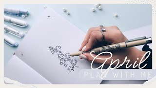 ⋆💠˖ April 2024 PLAN WITH ME! ASMR Bullet Journal Setup (Lily of the Valley, Rain, Minimal Music)