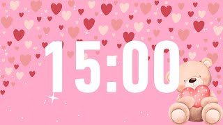 Valentine's Day Themed 15 Minute Timer Video | Classroom Timer | Love Theme | Heart Countdown