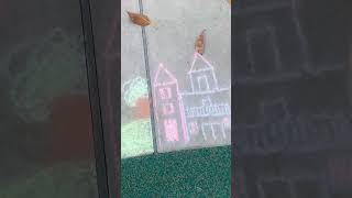 kids showcase their creativity through chalk art 🎨.